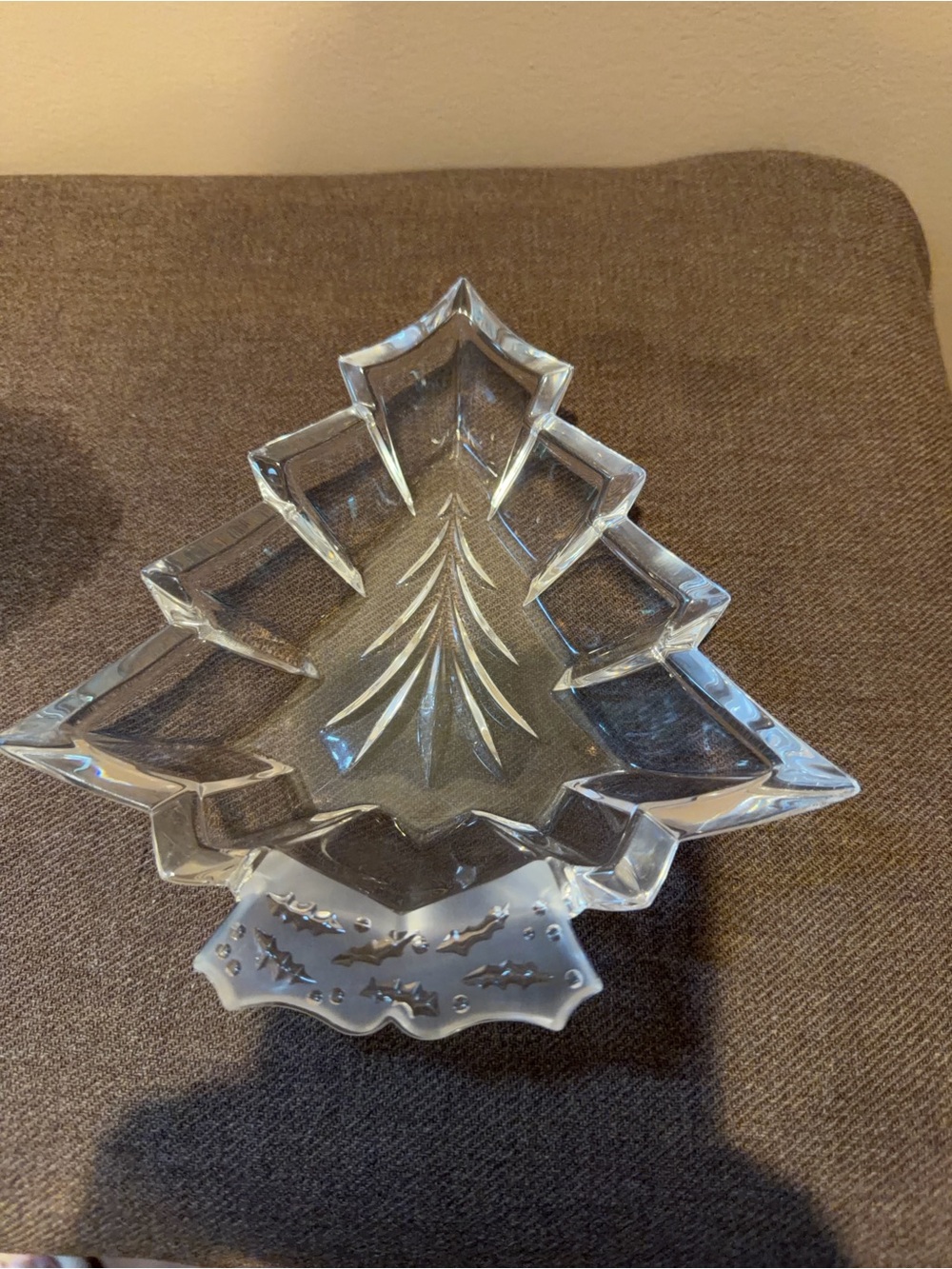 Clear Glass Christmas Tree Decorative Bowl - Unbranded